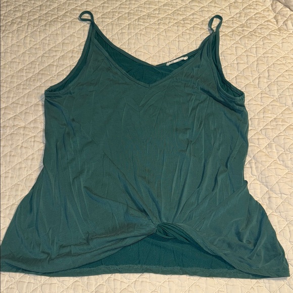 entro Tops - entro Teal Knot-Front V-Neck Camisole